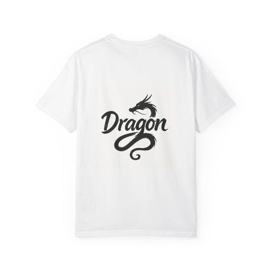 Cute Dragon T-Shirt — 'Dragon' Script Back with Adorable Cartoon Dragon Front