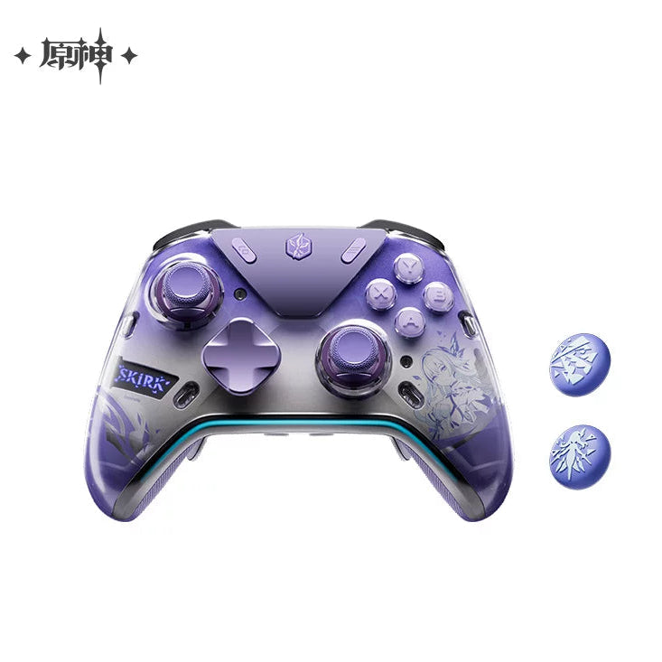 Genshin Impact Skirk Void Star Gaming Controller Gift Set - Abyssal Ice Element Themed Wired/Wireless Controller with Premium Packaging
