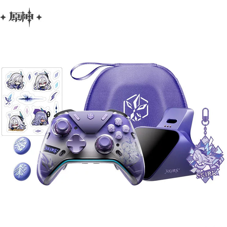 Genshin Impact Skirk Void Star Gaming Controller Gift Set - Abyssal Ice Element Themed Wired/Wireless Controller with Premium Packaging
