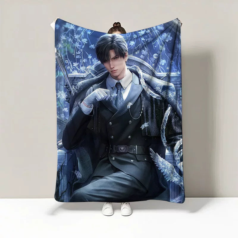 Love and Deepspace Flannel Tapestry - Xavier Zayne Raphael Sylus Character Wall Hanging Blanket for KTV Room, Birthday Gift