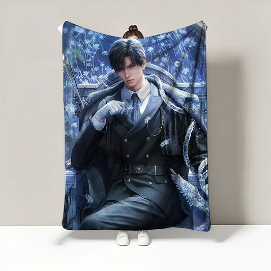 Love and Deepspace Flannel Tapestry - Xavier Zayne Raphael Sylus Character Wall Hanging Blanket for KTV Room, Birthday Gift