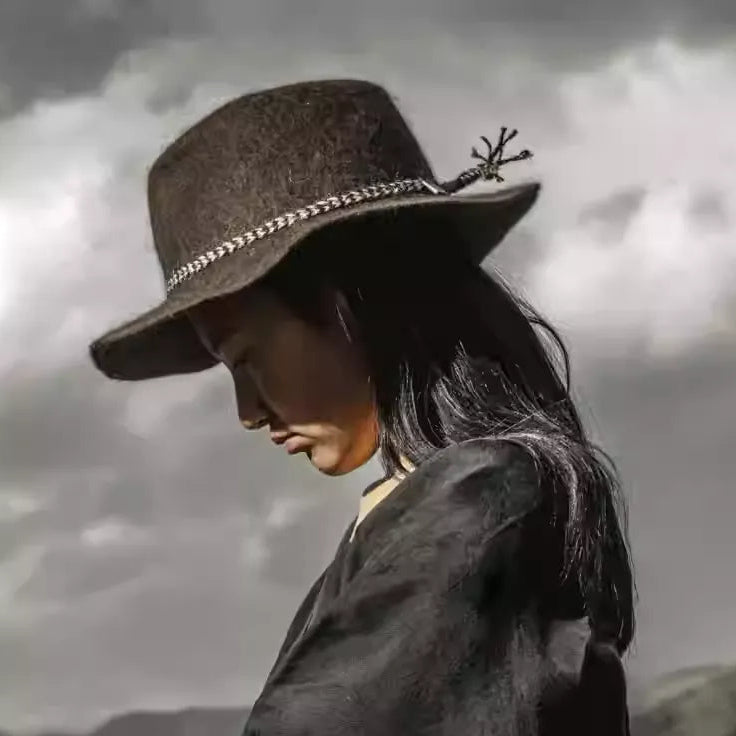 The Nomad's Fedora: Original Design Yak Wool Felt Hat - Retro Handcrafted Headwear