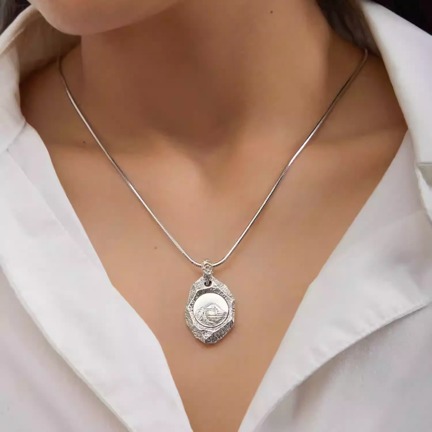 Original Niche Tibetan Silver Couple Pendant - Inspired by the Sacred "Precious Jewel of Snows" - Protection Amulet