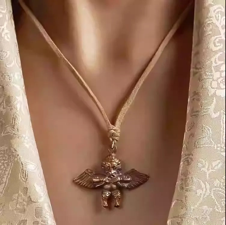 Sacred Garuda Talisman Necklace - Handcrafted Limited Edition Tibetan Jewelry