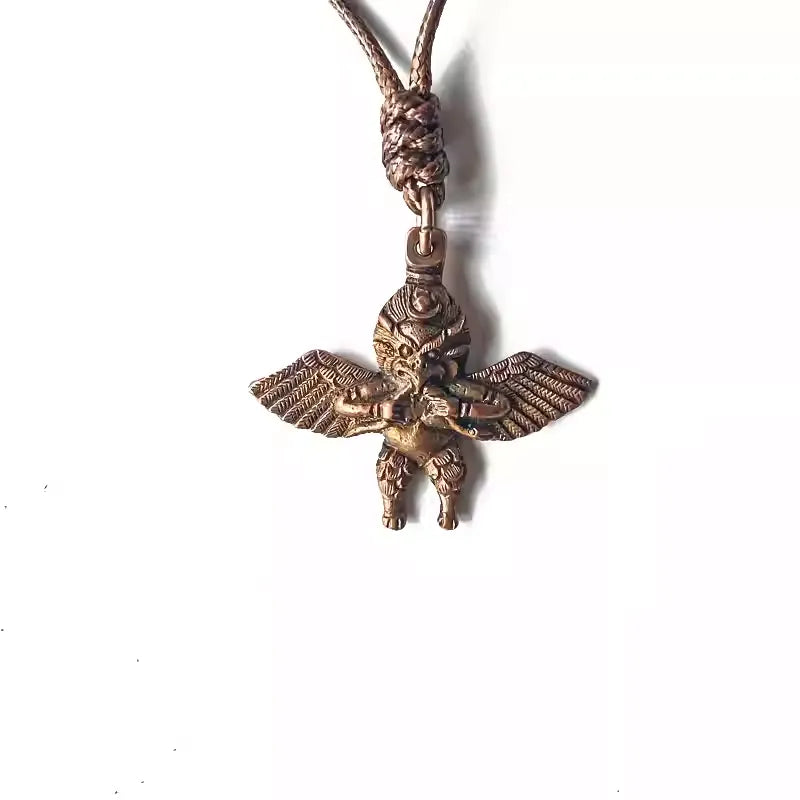 Sacred Garuda Talisman Necklace - Handcrafted Limited Edition Tibetan Jewelry