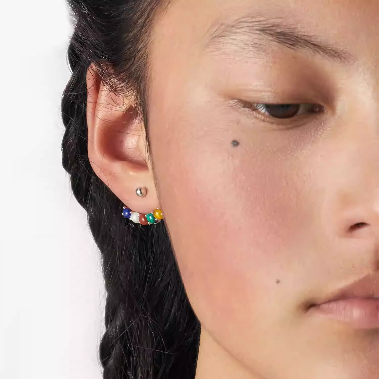 925 Silver Tibetan Five-Color Gemstone Necklace & Earring Set - Natural Stone Ethnic Jewelry