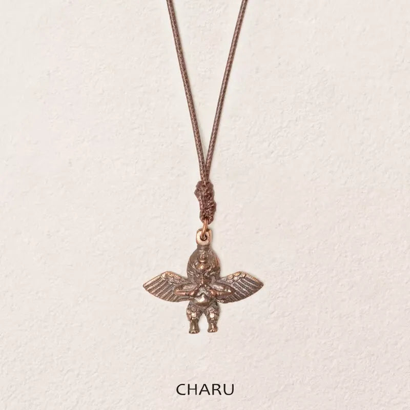 Sacred Garuda Talisman Necklace - Handcrafted Limited Edition Tibetan Jewelry